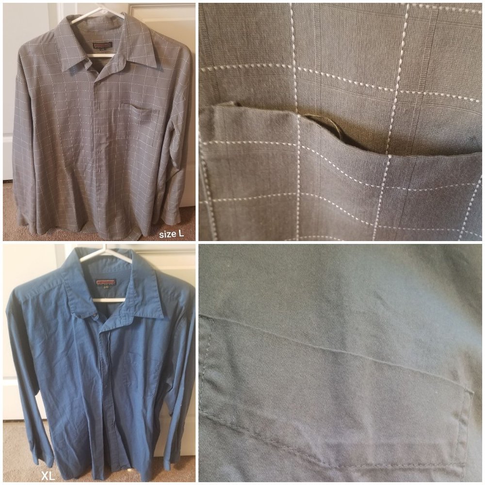 2 Men's long sleeve button up shirts - NEW